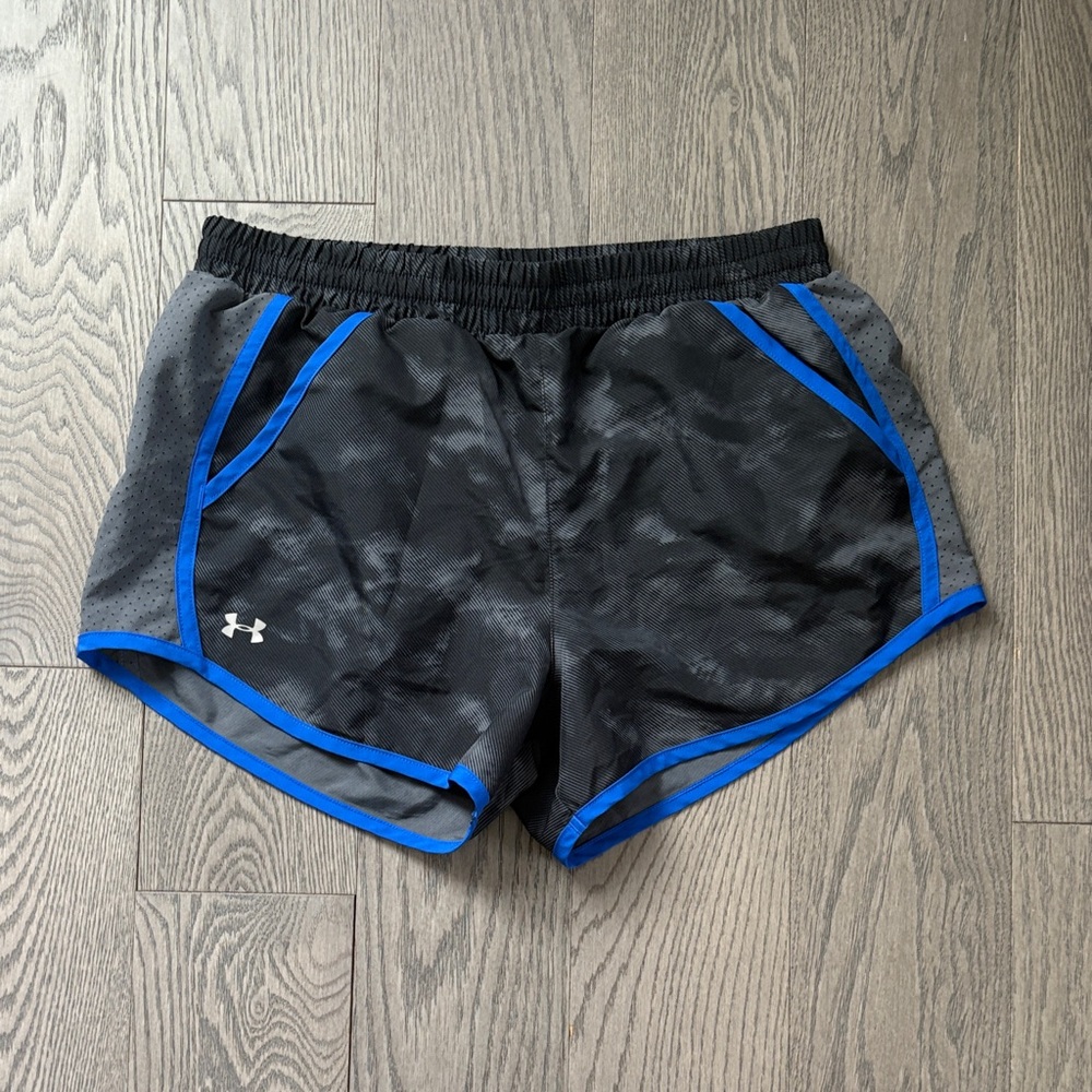 Under Armour Black Shorts with Blue Trim